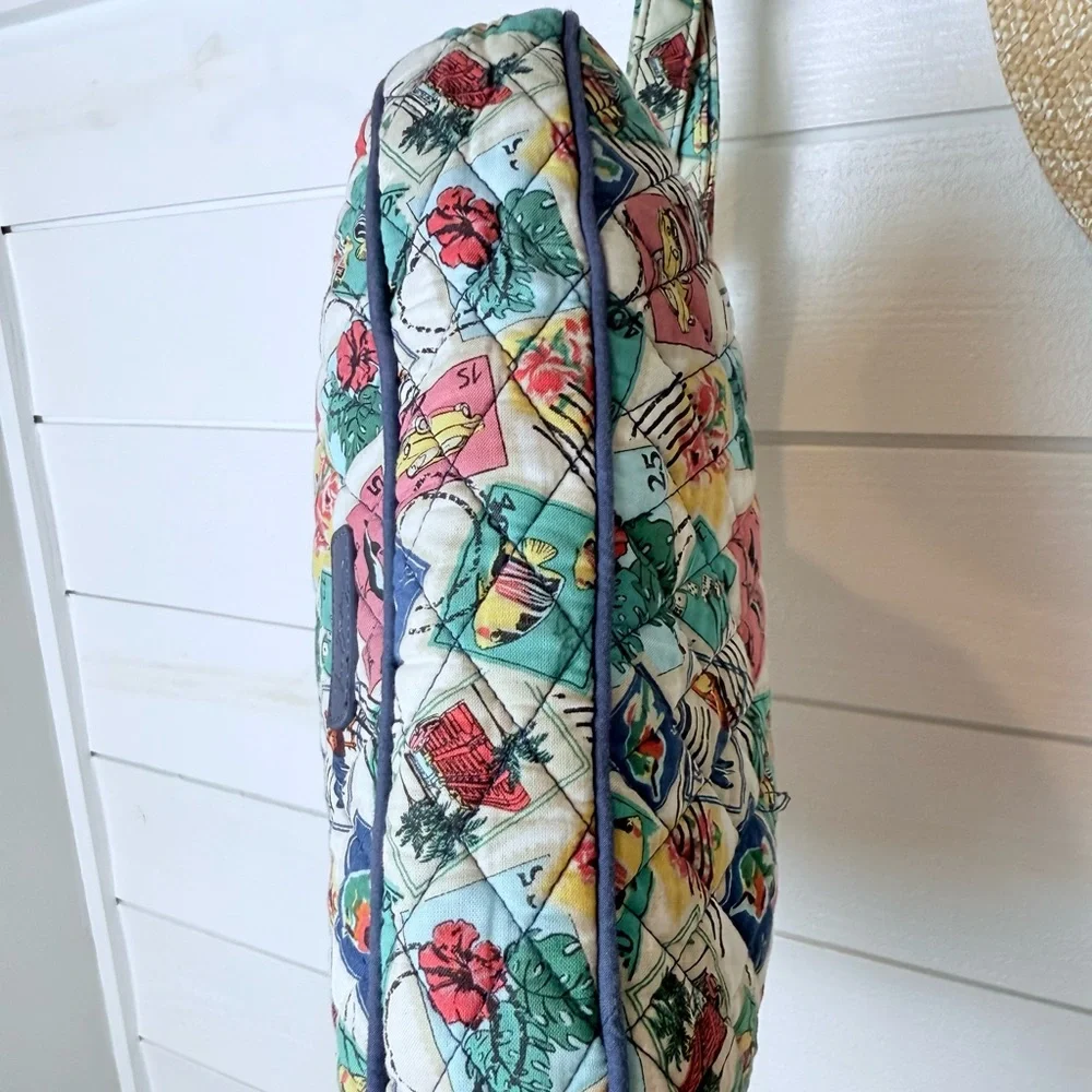 Vera Bradley Quilted “Cuban Stamps” Crossbody Hipster Crossbody Bag Purse - Picture 11 of 16